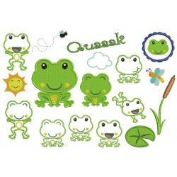 Stickserie Froschteich Quaaak